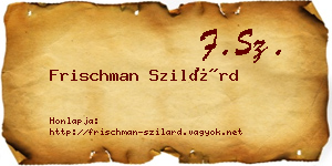 Frischman Szilárd névjegykártya
